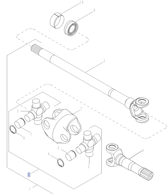 87674581 - Крестовина (обслуж., с кольц. стоп.) полуоси моста пер. DS/CNH 5кл. T8./Mg.